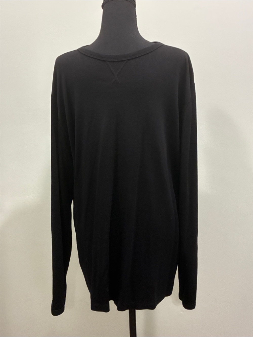 Wool & Prince Black Long-Sleeve Crewneck Shirt - Men's